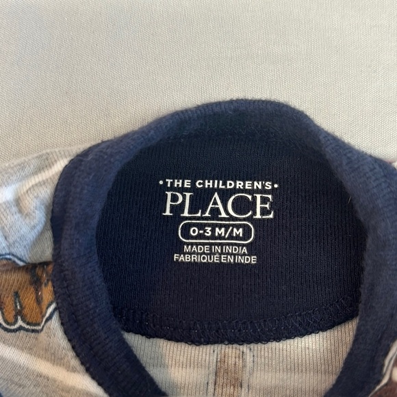 The Children's Place Gray and Blue Sports Footie/sleeper/romper - Picture 2 of 3